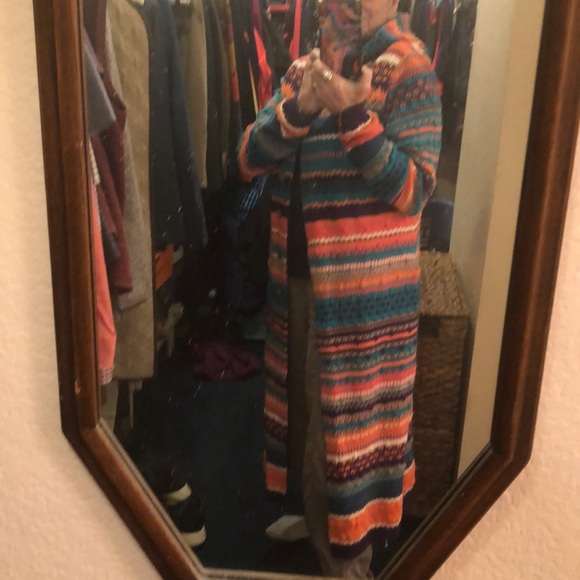 Colorful, warm, cuddly and boho chic coat sweater - Picture 2 of 4
